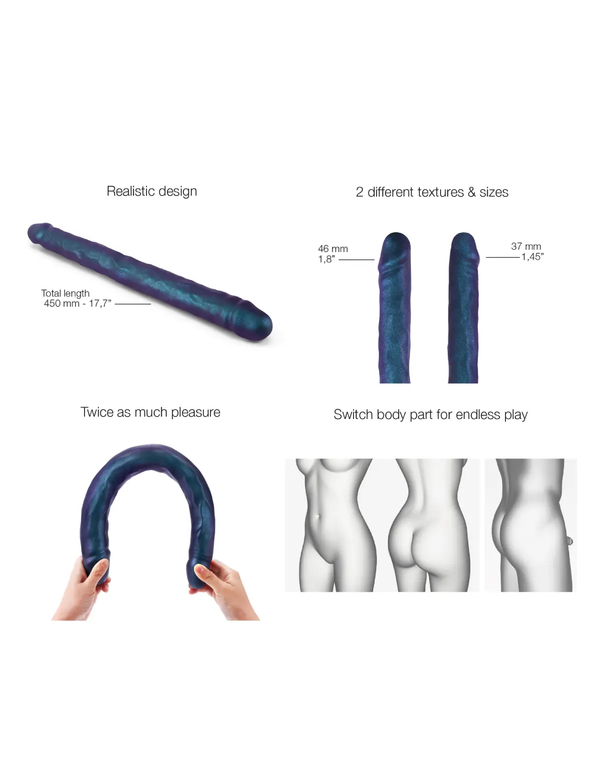 Double Dong Dildo Réaliste - Image 7