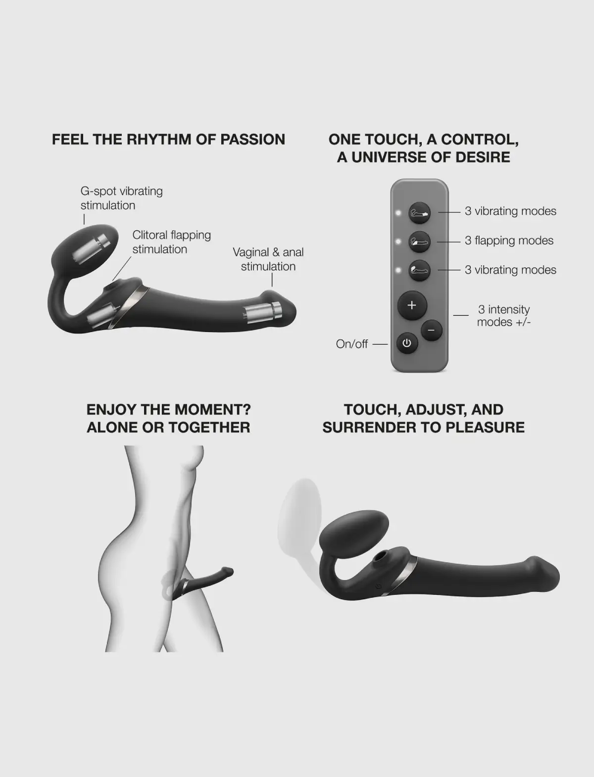 Strap-on Multi Orgasm Télécommandé 3 moteurs - Gode à moteur - Image 21